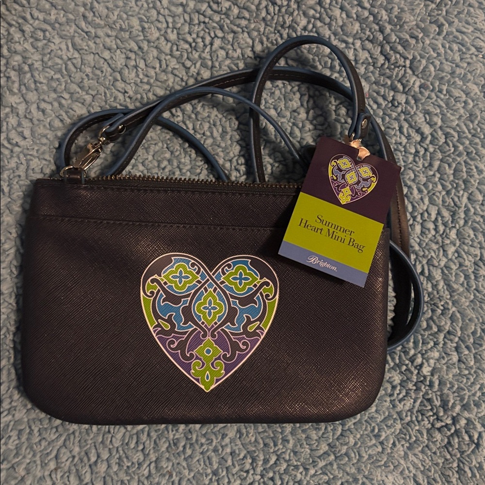 Brighton Summer Heart Mini Crossbody Bag with Colorful Heart